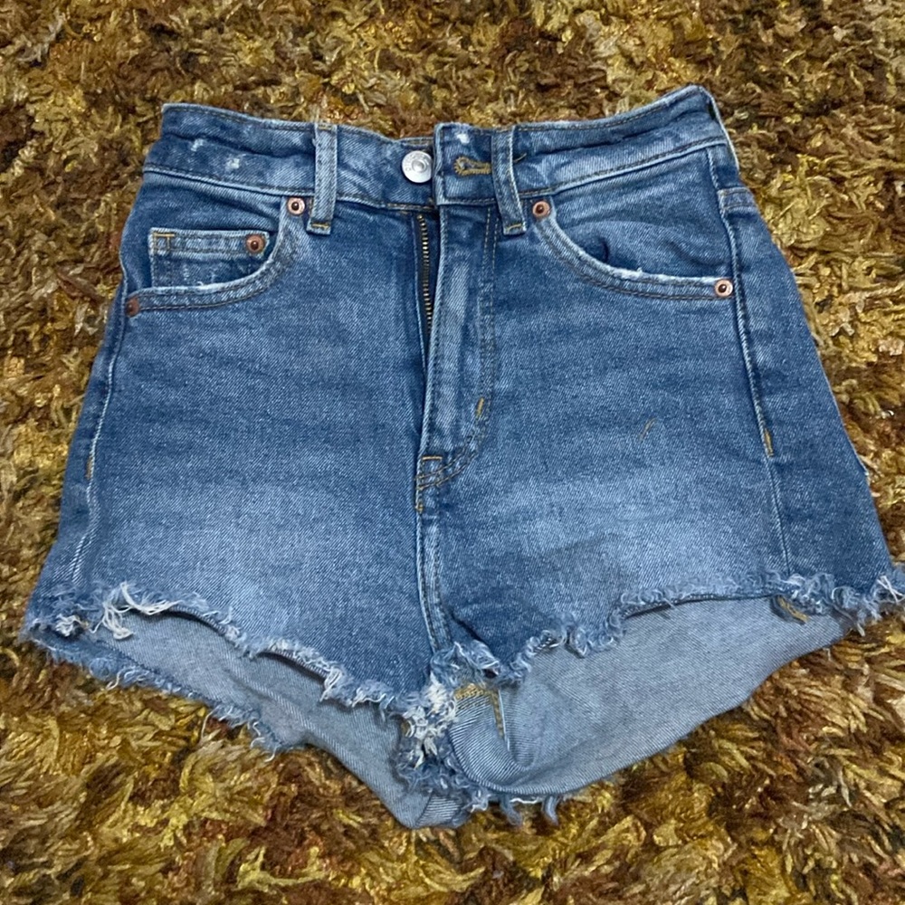 High Rise Denim Shorts